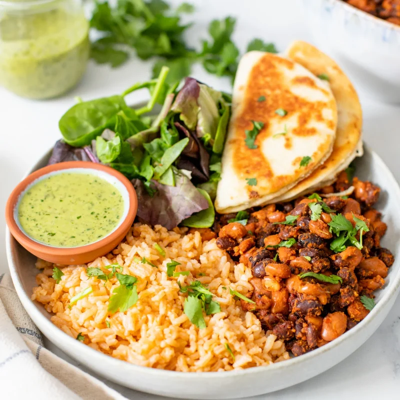 vegan-bean-rice-plate-mini-quesadillas-3